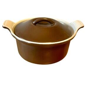 Le Creuset Vintage #14 Brown Enamel Cast Iron Mini Casserole Pot Cocotte 5 1/4”